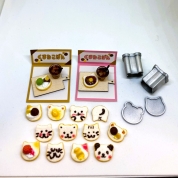 (12)ミニ厨房庵 くまねこぱんプレート：ミニパン焼き容器のおまけ付き