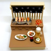 (19)ミニ厨房庵 焼き鳥カウンター：金属製グリル、炭火焼に見える電気付き