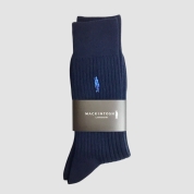 [マッキントッシュロンドン]紳士靴下　ワンポイント刺繍　ネイビー