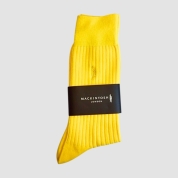 [マッキントッシュロンドン]紳士靴下　ワンポイント刺繍　イエロー