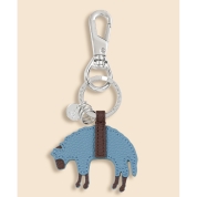 [ブルックス ブラザーズ]カウレザー GFロゴ キーフォブ　ブルー/ブラウン