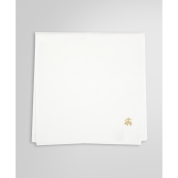 [ブルックス ブラザーズ]コットン オックスフォード GFロゴ ソリッドハンカチ　ホワイト