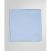 [ブルックス ブラザーズ]コットン オックスフォード GFロゴ ソリッドハンカチ ブルー