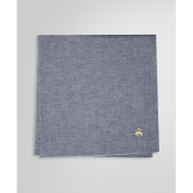 [ブルックス ブラザーズ]コットン オックスフォード GFロゴ ソリッドハンカチ ネイビー