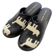 [マタノアツコ]シルエット猫サンダル　ブラック