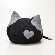 [Dodge(ダッチ)]京王限定販売 猫耳肉球ベレー　ブラック