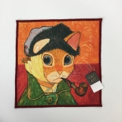 [CAT ART]スマホもメガネもふけるハンカチーフ