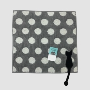 [アツコマタノ]モノトーン 水玉タオルハンカチ　グレー
