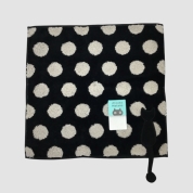 [アツコマタノ]モノトーン 水玉タオルハンカチ　ブラック