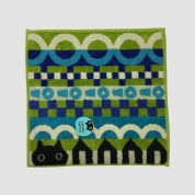 [アツコマタノ]MEMEキルト　タオルハンカチ　グリーン