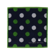 [ケイト・スペード ニューヨーク]タオルハンカチ　ドット　ネイビーブルー