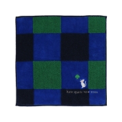 [ケイト・スペード ニューヨーク]タオルハンカチ　チェック　グリーン
