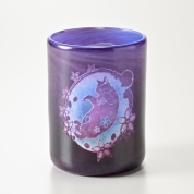 [可夜硝子]桜舞猫　多層パウダー被せ　春色