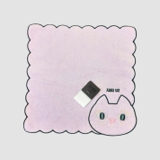 [ANNA SUI]ネコ刺しゅう タオルハンカチ　パープル