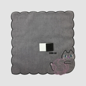 [ANNA SUI]薔薇とネコ刺しゅう タオルハンカチ　グレー