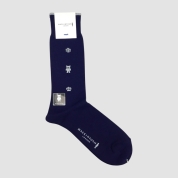 [マッキントッシュロンドン]紳士靴下　ラメホーンドベア　ネイビー