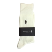 [マッキントッシュロンドン]紳士靴下　ワンポイント刺繍　オフホワイト