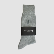 [マッキントッシュロンドン]紳士靴下　ワンポイント刺繍　ライトグレー