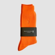 [マッキントッシュロンドン]紳士靴下　ワンポイント刺繍　オレンジ