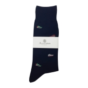[アクアスキュータム]紳士靴下　スニーカー柄　ネイビー