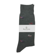[アクアスキュータム]紳士靴下　スニーカー柄　グレー
