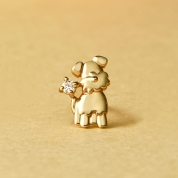 [テイクアップ]ミニチュアシュナウザー ハーフピアス　ゴールド