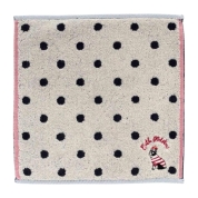 [Cath Kidston/キャス キッドソン]タオルハンカチ　アイボリー(フレンチブルドッグ)