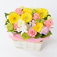 [フローレット]スタンダードアレンジメント「Rectangle」【ピンク×黄】