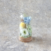 [パルク・フローラル]ガラスドーム入りお供えの花(S) 萌黄　