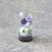 [パルク・フローラル]ガラスドーム入りお供えの花(S) 明貴　