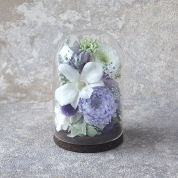 [パルク・フローラル]デンファレ入りガラスドームのお供えの花（L） 華純　