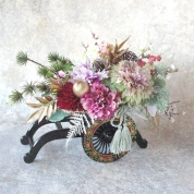 【SALE】[パルク・フローラル]四季折々 御所車(特大)リバーシブル/淡紫＆薄紅