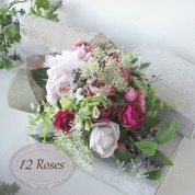 【SALE】[パルク・フローラル]12Rosesのブーケ風スワッグ　