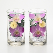 [リッシュドフルール]一対(二本)　お供えグラスフラワー(洋菊あり)