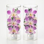 [リッシュドフルール]一対(二本)　お供えグラスフラワー(16cm)