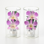 [リッシュドフルール]一対(二本)　お供えグラスフラワー(洋菊なし)