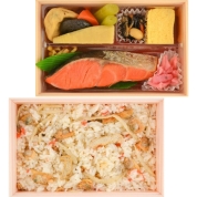 [築地魚弁]紅鮭と炊き込みご飯弁当