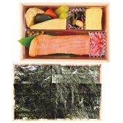 [築地魚弁]海苔弁当(鮭ハラミ白醤油焼)