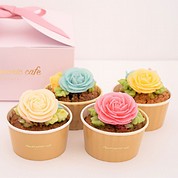 【北海道フーディスト】食べられるお花のカップケーキ 4個セット