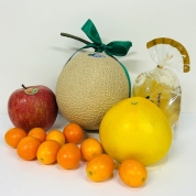 【食品お買得市】［築地定松］マスクメロンが入った旬のフルーツ詰め合わせ