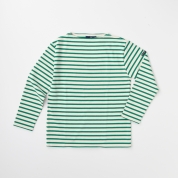 ［SAINT JAMES/セントジェームス］OUESSANT ウェッソン ボートネック カットソーECRU/GREEN