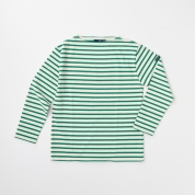 [SAINT JAMES/セントジェームス]OUESSANT ウェッソン ボートネック カットソー　ECRU/GREEN