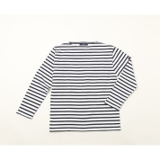 [SAINT JAMES/セントジェームス]OUESSANT ウェッソン ボートネック カットソー　NEIGE/MARINE(ホワイト/ネイビー)