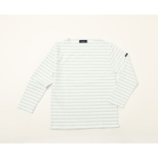 [SAINT JAMES/セントジェームス]OUESSANT ウェッソン ボートネック カットソー　NEIGE/WATERMELON(ホワイト/ウォーターブルー)