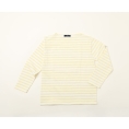 ［SAINT JAMES/セントジェームス］OUESSANT ウェッソン ボートネック カットソー　NEIGE/ZESTE（ホワイト/レモンイエロー）