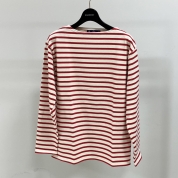 [SAINT JAMES/セントジェームス]OUESSANT ウェッソン ボートネック カットソー　キナリ/レッド　