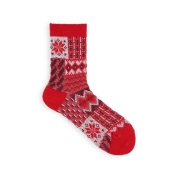 [Tabio]ジャカードウィンターホリデーソックス(021140960)　アカ