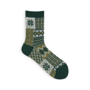 [Tabio]ジャカードウィンターホリデーソックス(021140960)　ダークグリーン