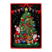 ［ホットマン］シェニールクリスマスツリー/カベカケ　ブラック