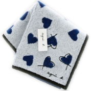 [アニエスベー］タオルハンカチーフ（188081-9203）ブルー